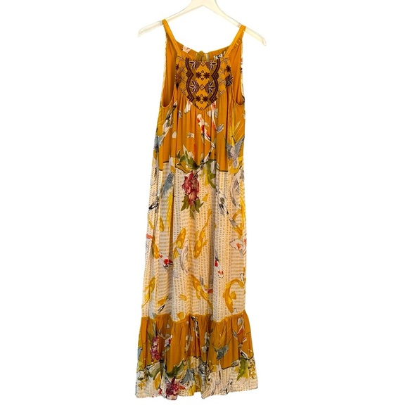 Anthropologie | One September Yellow Paradiso Koi Fish Maxi Dress Size Small - Picture 5 of 15